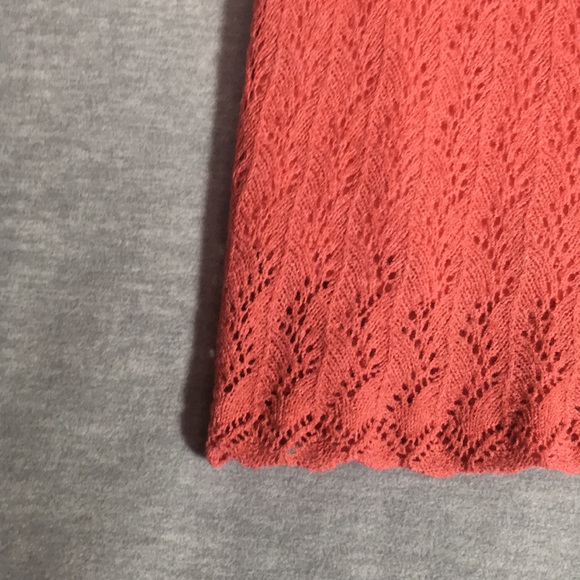COLDWATER CREEK Crochet Lace Top with Full Tank Top UnderDeep Peach Color - Picture 8 of 16